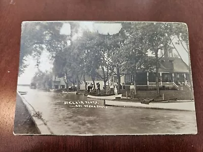 Postcard MI Michigan RPPC Real Photo Detroit St. Clair Flats Canal Homes Boats • $4.99