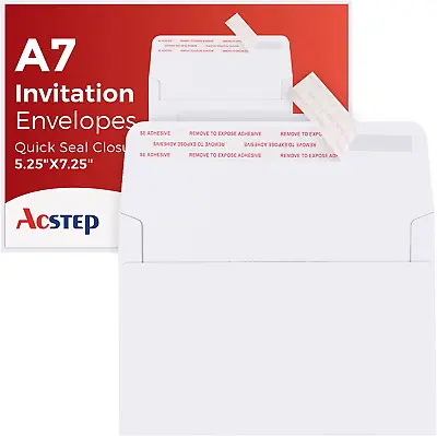 50Pk 5x7 White A7 Envelopes Self Seal For Invitations Photos Greeting Cards • $9.99