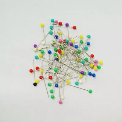 £2.65 • Buy 80 X Plastic Headed 32mm X 0.6mm Craft Sewing Pins Dressmaking