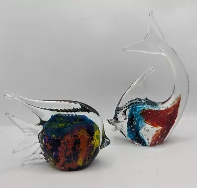 Vintage Art Glass Fish Paperweights Murano • £14.99