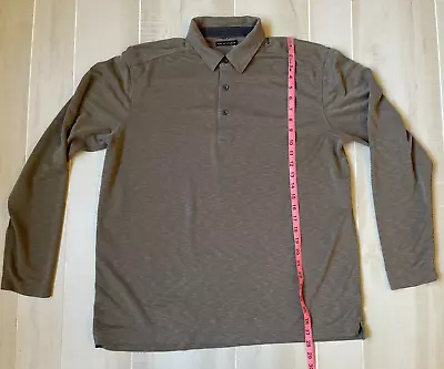 Age Of Wisdom Long Sleeve Polo Shirt Size Large Tan/brown Men's • $10