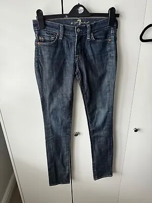 EXCELLENT CONDITION 7 For All Mankind Roxanne Dark Wash Skinny Jeans - 24  Waist • £20