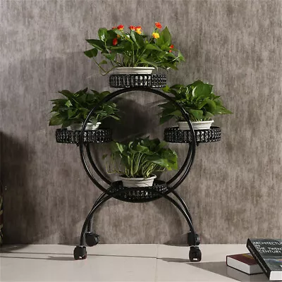 Garden Cart Stand Flower Pot Plant Holder Display Rack Parisian Style Home Decor • $55.91