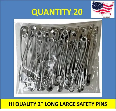 20 Extra Large Jumbo 2 Inch Safety Pins 2  For Quilters Crafters Diapers Sewing • $2.95