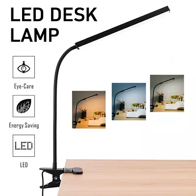 Modern Clip On LED Desk Lamp Eye Care USB Power Dimmable Light Adjustable Clamp • $15.19