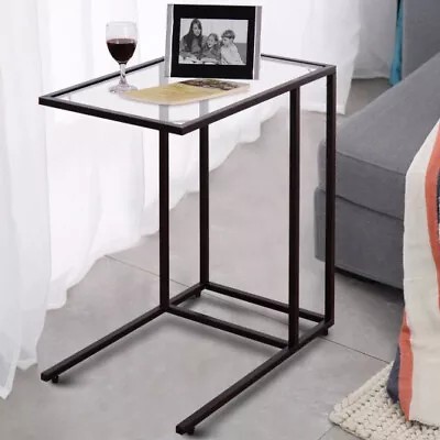 Sofa End Table Coffee Side Table With Glass Top • $51.81