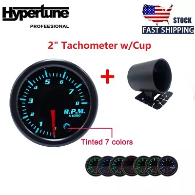 2-1/16  52mm 7 Colors Tachometer Tacho Gauge W/Cup Tacho Gauge Meter 0~8 RPM • $28.68