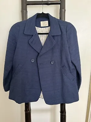 Zara Girls Soft Outerwear Coat Navy Blue Size 13/14 • $15