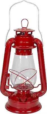 12 Inch Vintage Hurricane Lantern Fuel Oil Lamp Camping Lanterns Outdoor Red • $24.99