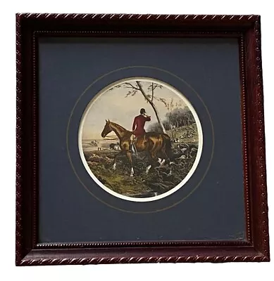 English Fox Hunting Scene Art Artwork Framed Matted W.J. Shayer Vintage 11 X11  • $45