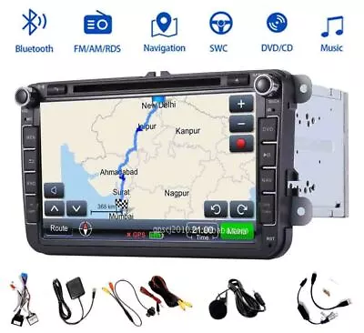 8-inch DAB+ For VW Golf Mk5 Mk6 POLO CC Car Radio Stereo GPS Sat Nav BT SWC MAP  • £119.99