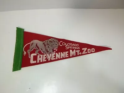 Vintage Colorado Springs CO Cheyenne Mountain Zoo Felt Pennant - 12  • $4.99