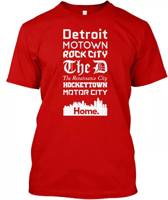 Detroit Is My Hometown Tee T-Shirt Made In The USA Size S To 5XL • $20.49