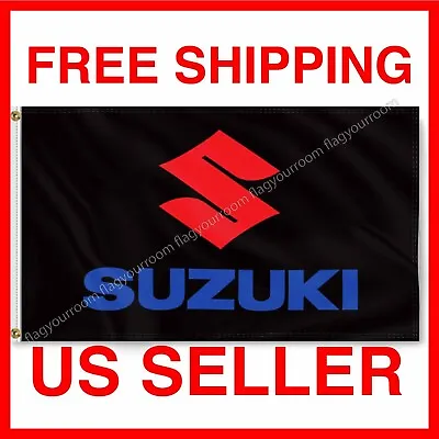 Premium Flag Suzuki Motorcycle 3x5 Ft Banner Motocross Bike Racing Show Sign • $13.77