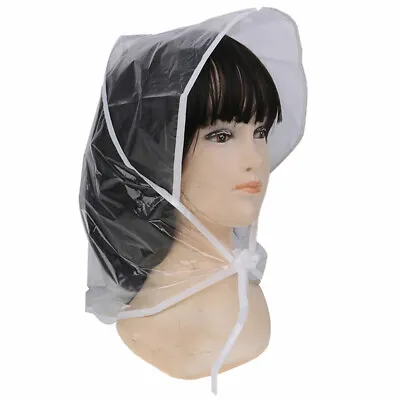 1Pc Protect Hairstyle Rain Hat Plastic Bonnet For Women Lady Cl YK • £3.94