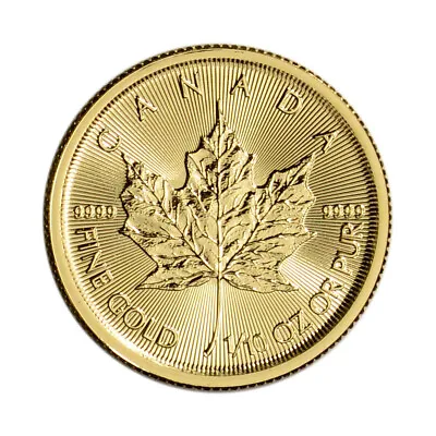Canada Gold Maple Leaf - 1/10 Oz - $5 - BU - .9999 Fine - Random Date • $262.24