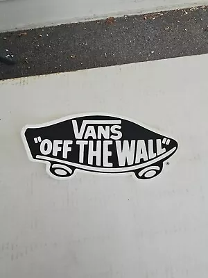 VANS Off The Wall Skateboard Sticker Large 6 X2.5  Wide Black & White Decal Shoe • $3.50