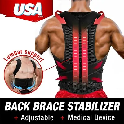$19.42 • Buy Waist Support Belt Lumbar Back Brace Heavy Work Pain Relief For Men Women Corset