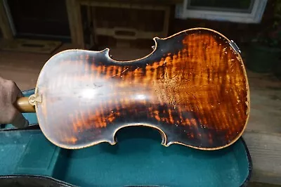 Old Violin In Case * No Lable * 14  X 8  Body * String Instrument * Vtg. • £80.42