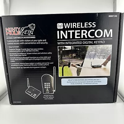 Mighty Mule MM136 Wireless Intercom Keypad Base Station Gate Opener Weatherproof • $169