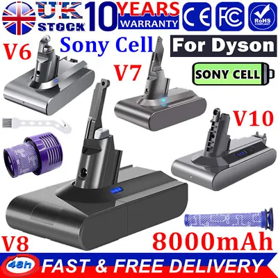 £26.99 • Buy 8.0Ah For Dyson V6 V7 V8 V10 Battery Animal Absolute SV10 SV11 SV12 SV04 SV06 UK
