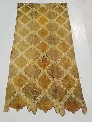 Vintage French Needle Point Handmade Floral Beige Wool Rug Carpet 280x138cm • £225