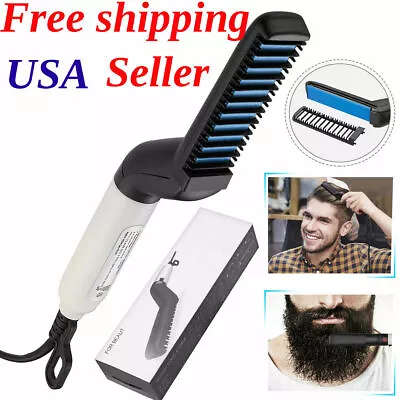 Quick Beard Straightener Multifunctional Hair Comb Curling Curler Show Cap Mens • $7.19