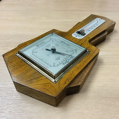 Vintage Shortland SB Wooden Base Wall Mounted Barometer Thermometer • £19.95