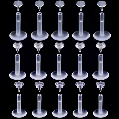 £2.19 • Buy Bulk Multi Shape Bioflex Push Labret Monroe Lip Stud Nose Ear Retainer Piercing