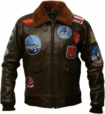 Tom Cruise Top Gun Jacket Pete Maverick Bomber G-1 Flying Flight Leather  Jacket • $89.27