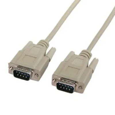 3 6 10 15 25 50 100 FT DB9 9-Pin RS232 Male To Male Serial Port Cable Ivory LOT • $11.61
