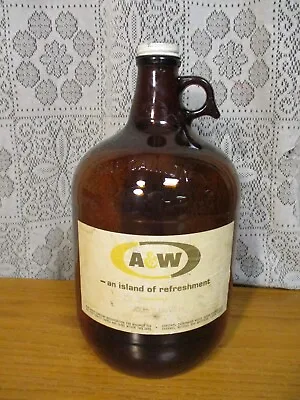 Vintage A&W ROOT BEER SYRUP 1 Gallon Glass Jug Jolly's Drive Inn Tiffin OH • $25