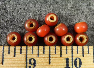 Original Plains Indian Red  White Heart  Trade Beads Venetian Pre-1800 Large Siz • £12.65