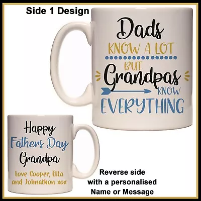 Personalised Dad Knows A Lot Grandpa Knows EVERYTHING Mug Fathers Day Gift Pop • $20
