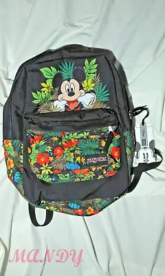 NWT Jansport Backpack Disney High Stakes Mickey Mouse Tropical Floral Full Size • £143.67