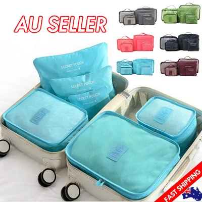 $10.95 • Buy 6PCS Travel Luggage Organiser Cube Clothes Storage Pouch Suitcase Packing Bags