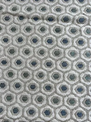 Jane Churchill Beige Green And Blue Spots Embroidered Fabric Remnant 75cm • £20