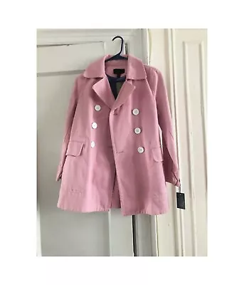 NWT JCrew Pink Pea Coat In Heavyweight Cotton Twill Sz 00P Retails $150 • $65