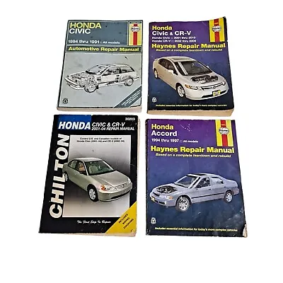 Honda Repair Manuals Accord Civic CRV 01-04 94-97 01-10 84-91 Automotive Bundle • $27.99