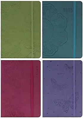 Premium A5 Notebook Soft Touch Pastel Patterned Hardback Cover Elastic Ribbon • £3.39