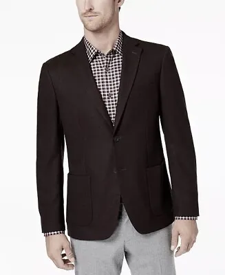 Michael Kors Kimble Slim Fit Stretch Sport Coat Jacket Charcoal Burgundy 54R • $52.99