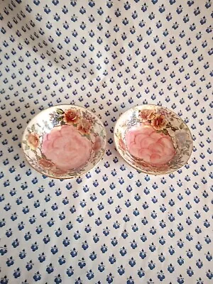 Vintage Maling China Pink Rose Lustre Rosine Pin Dish /Small Bowl X2 Lovely Con • £6.50