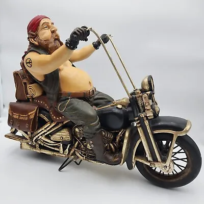 Fat Biker Resin Statue By Allan Agohob Harley Type VTG Chopper Motorcycle READ • $269.95