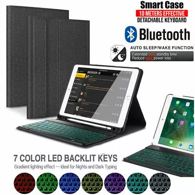 For IPad 5th 6th Generation 2018 9.7  Air 2 Backlit Keyboard Case With Pen Slot • $39.80