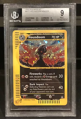 2003 Aquapolis Houndoom HOLO H11 BGS 9 PSA 10 ? E-Series (w/ 9.5) Pokémon Card • $332.72