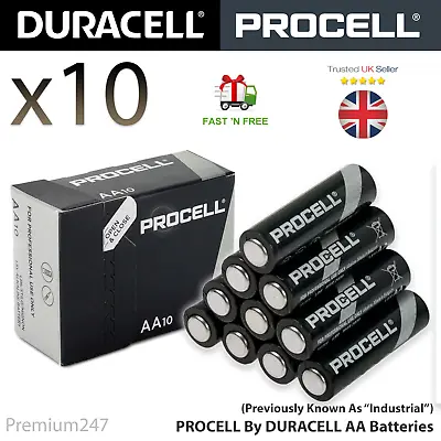 10 X Duracell AA Battery Industrial Procell Alkaline Batteries 1.5V LR6 Long Exp • £5.49