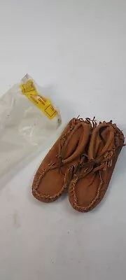 Vintage Brown Fring Minnehaha Leather Moccasins • $21.99