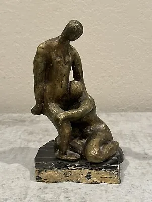 Midcentury Resin Sculpture Of Man/Woman By Mystery Artist - Moses? • $69.99