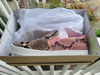 NIB Michael Kors KEATON Two-tone Python Embossed Slip On Sneakers Sz 9 M  • $40