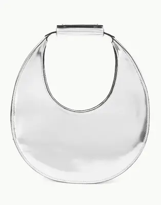 NEW WITH TAGS Staud Moon Tote  Bag Chrome  FULL SIZE BAG • $374